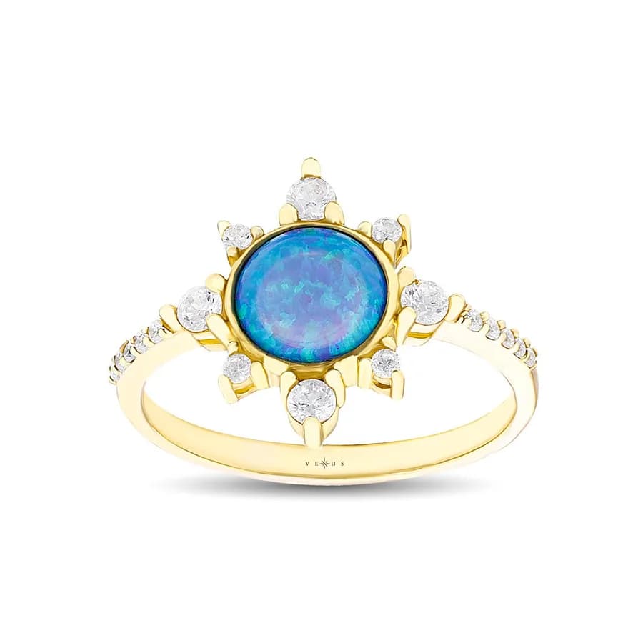 14 Ayar opal taşlı yüzük