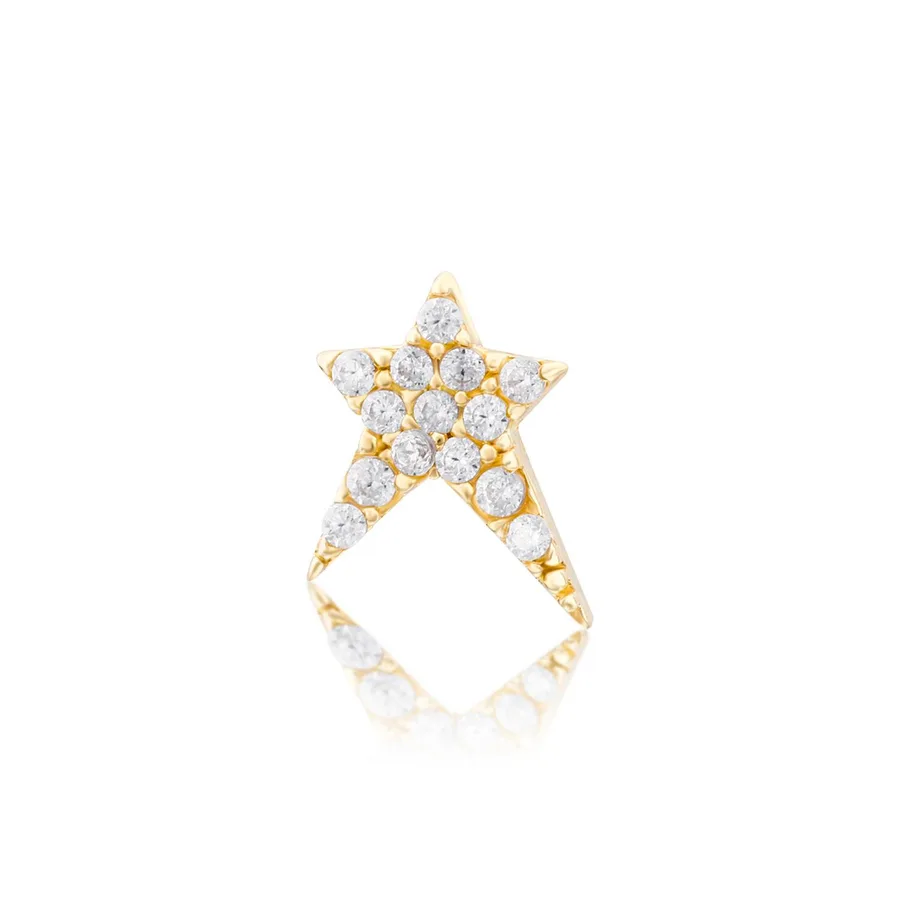 14 Ayar Sivri kenarlı yıldız piercing
